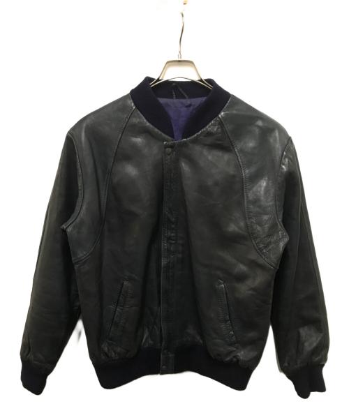 USED（ユーズド）USED (ユーズド) レザーブルゾン ネイビー サイズ:-の古着・服飾アイテム