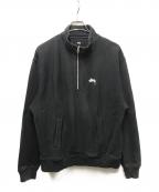 stussyステューシー）の古着「ハーフジップスウェット」｜ブラック