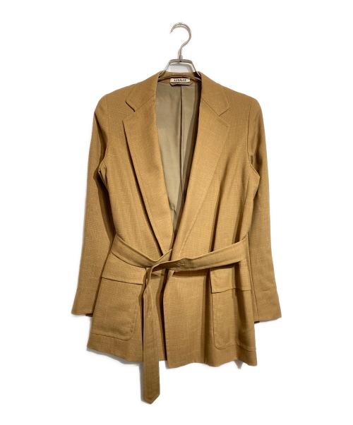 AURALEE（オーラリー）AURALEE (オーラリー) WOOL CUPRA LINEN CLOTH JACKET ブラウンの古着・服飾アイテム