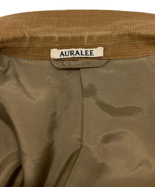 AURALEE（オーラリー）AURALEE (オーラリー) WOOL CUPRA LINEN CLOTH JACKET ブラウンの古着・服飾アイテム