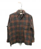 samo downs-）の古着「ウールシャツ」｜グレー×オレンジ
