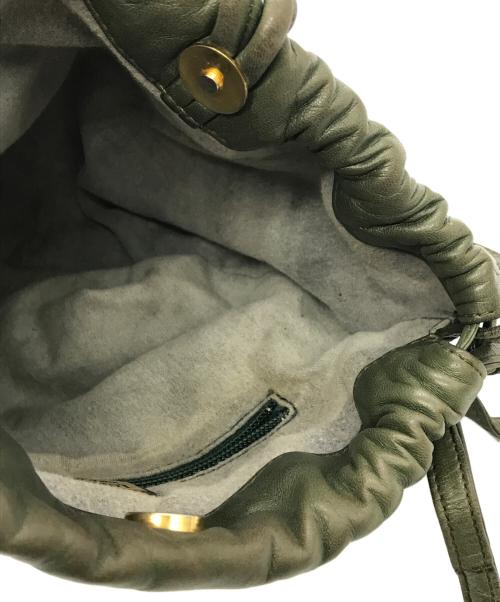 LOEWE（ロエベ）LOEWE (ロエベ) アナグラムレザー巾着ショルダーバッグ グリーンの古着・服飾アイテム