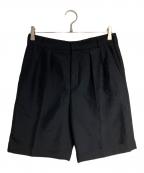 Saint Laurent Parisサンローランパリ）の古着「ウールモヘア2タックショーツ/Wool Mohair 2-Tuck Shorts」｜ブラック