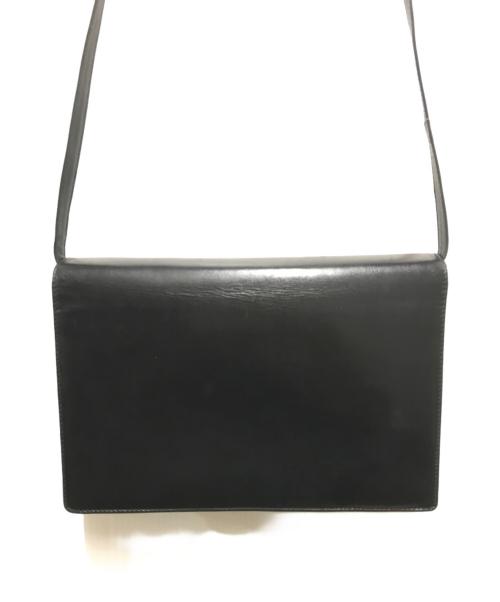 GIORGIO ARMANI（ジョルジョアルマーニ）GIORGIO ARMANI (ジョルジョアルマーニ) Valextra (ヴァレクストラ) ショルダーバッグ ブラックの古着・服飾アイテム