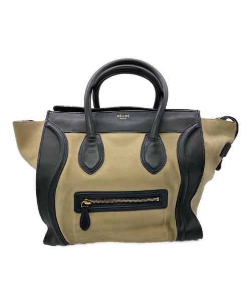 CELINE（セリーヌ）CELINE (セリーヌ) ラゲージミニショッパートートバッグ ベージュ×ネイビー サイズ:不明の古着・服飾アイテム