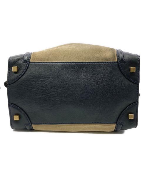 CELINE（セリーヌ）CELINE (セリーヌ) ラゲージミニショッパートートバッグ ベージュ×ネイビー サイズ:不明の古着・服飾アイテム