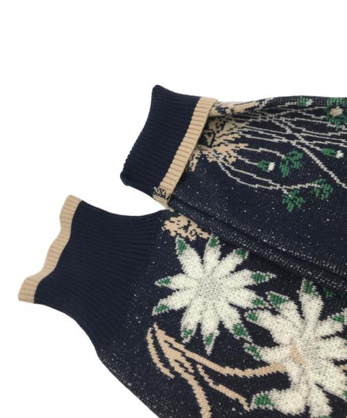 MURRAL（ミューラル）MURRAL (ミューラル) Garden flower knit cardigan ネイビー サイズ:Fの古着・服飾アイテム