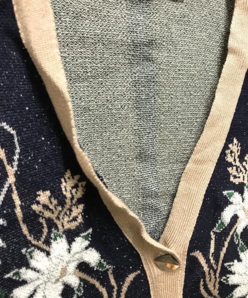 MURRAL（ミューラル）MURRAL (ミューラル) Garden flower knit cardigan ネイビー サイズ:Fの古着・服飾アイテム
