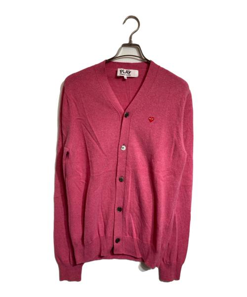PLAY COMME des GARCONS（プレイコムデギャルソン）PLAY COMME des GARCONS (プレイコムデギャルソン) ミニワッペンカーディガン ピンク サイズ:Ｌの古着・服飾アイテム