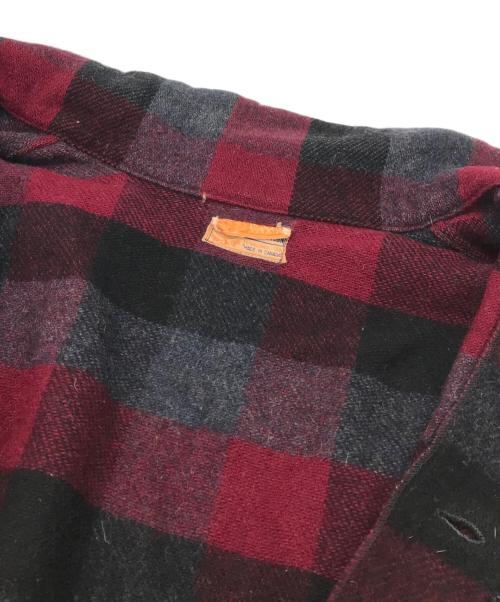 HUMPHREY（-）HUMPHREY (-) 70’sウールチェックシャツ グレー×レッド サイズ:-の古着・服飾アイテム