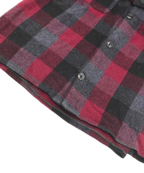HUMPHREY（-）HUMPHREY (-) 70’sウールチェックシャツ グレー×レッド サイズ:-の古着・服飾アイテム