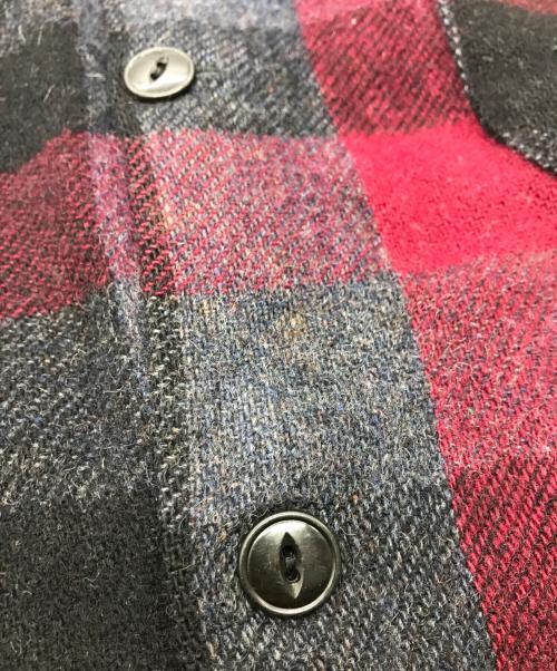 HUMPHREY（-）HUMPHREY (-) 70’sウールチェックシャツ グレー×レッド サイズ:-の古着・服飾アイテム