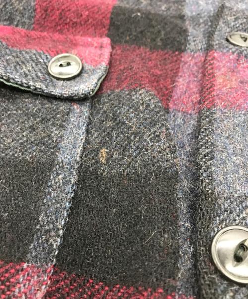 HUMPHREY（-）HUMPHREY (-) 70’sウールチェックシャツ グレー×レッド サイズ:-の古着・服飾アイテム