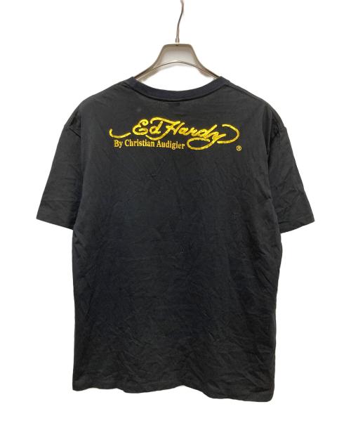 DO ED HARDY（ドエドハーディ）DO ED HARDY (ドエドハーディ) スパンコールTシャツ ブラック サイズ:XXLの古着・服飾アイテム