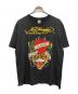 DO ED HARDY（ドエドハーディ）の古着「スパンコールTシャツ」｜ブラック