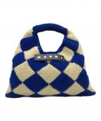 MARNIマルニ）の古着「ダイヤモンドスモールバッグ」｜ブルー×ベージュ