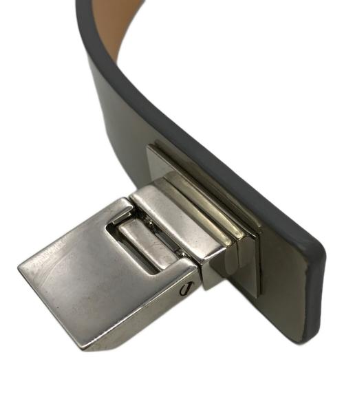 RALPH LAUREN（ラルフローレン）RALPH LAUREN (ラルフローレン) Skinny Leather Belt エナメルレザーベルト グレー サイズ:XSの古着・服飾アイテム