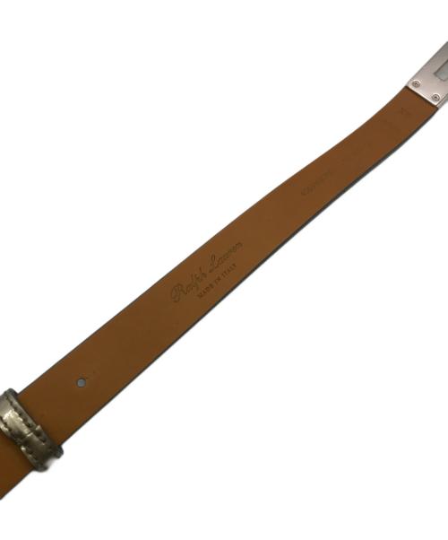 RALPH LAUREN（ラルフローレン）RALPH LAUREN (ラルフローレン) Skinny Leather Belt エナメルレザーベルト グレー サイズ:XSの古着・服飾アイテム