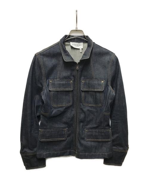 Yves Saint Laurent（イヴサンローラン）Yves Saint Laurent (イヴサンローラン) ダークデニムジップアップジャケット インディゴ サイズ:F40の古着・服飾アイテム
