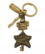 MIU MIUミュウミュウ）の古着「スターラメバックチャームキーホルダー」｜ゴールド