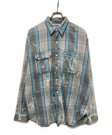 BOWWOW（バウワウ）の古着「PAINT STAINED FLANNEL SHIRT」｜グレー