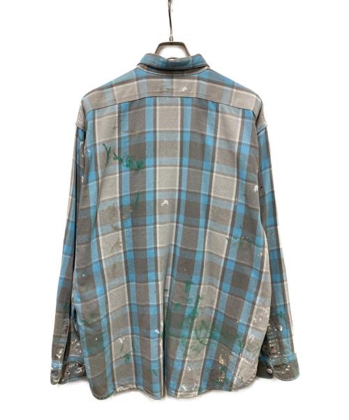 BOWWOW（バウワウ）BOWWOW (バウワウ) PAINT STAINED FLANNEL SHIRT グレー サイズ:Mの古着・服飾アイテム
