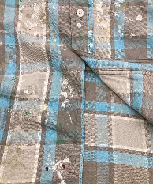 BOWWOW（バウワウ）BOWWOW (バウワウ) PAINT STAINED FLANNEL SHIRT グレー サイズ:Mの古着・服飾アイテム