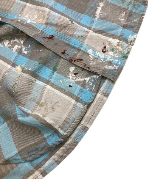 BOWWOW（バウワウ）BOWWOW (バウワウ) PAINT STAINED FLANNEL SHIRT グレー サイズ:Mの古着・服飾アイテム