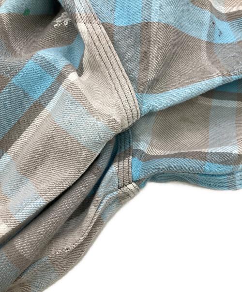 BOWWOW（バウワウ）BOWWOW (バウワウ) PAINT STAINED FLANNEL SHIRT グレー サイズ:Mの古着・服飾アイテム