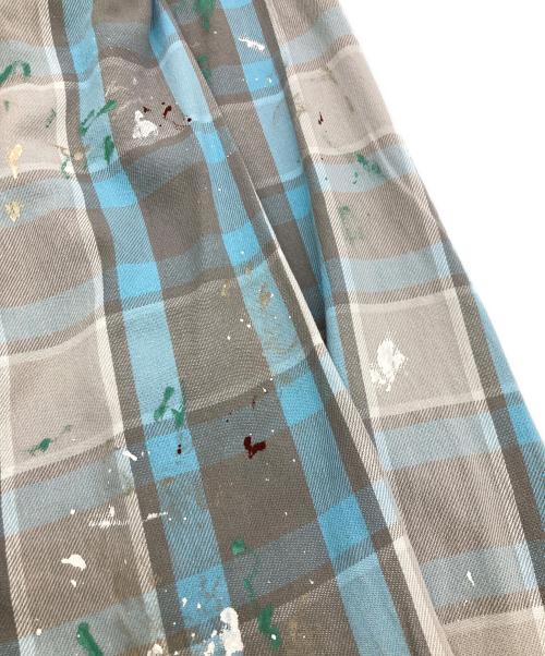 BOWWOW（バウワウ）BOWWOW (バウワウ) PAINT STAINED FLANNEL SHIRT グレー サイズ:Mの古着・服飾アイテム