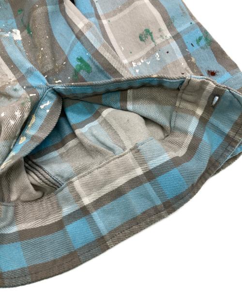 BOWWOW（バウワウ）BOWWOW (バウワウ) PAINT STAINED FLANNEL SHIRT グレー サイズ:Mの古着・服飾アイテム