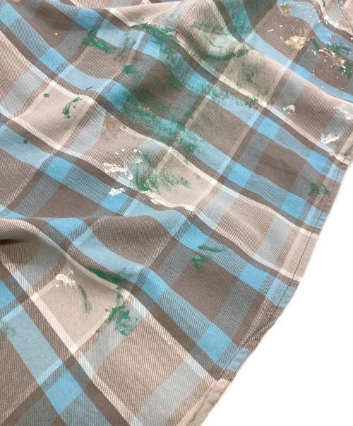 BOWWOW（バウワウ）BOWWOW (バウワウ) PAINT STAINED FLANNEL SHIRT グレー サイズ:Mの古着・服飾アイテム