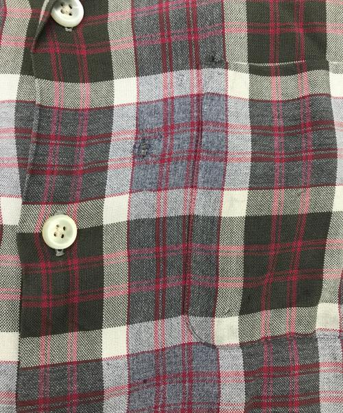 Super Domain（スーパードメイン）Super Domain (スーパードメイン) 60s オープンカラーレーヨンチェックシャツ グレー サイズ:Mの古着・服飾アイテム