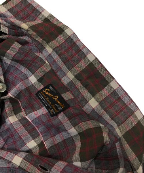 Super Domain（スーパードメイン）Super Domain (スーパードメイン) 60s オープンカラーレーヨンチェックシャツ グレー サイズ:Mの古着・服飾アイテム