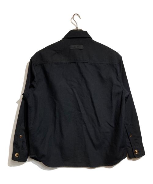 VERSACE（ヴェルサーチェ）VERSACE (ヴェルサーチェ) メデューサボタンウールシャツブルゾン ブラック サイズ:48の古着・服飾アイテム