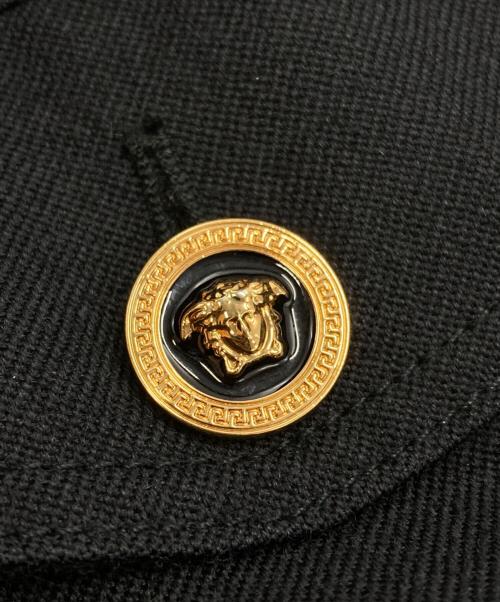 VERSACE（ヴェルサーチェ）VERSACE (ヴェルサーチェ) メデューサボタンウールシャツブルゾン ブラック サイズ:48の古着・服飾アイテム