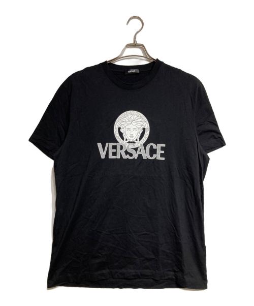 VERSACE（ヴェルサーチェ）VERSACE (ヴェルサーチェ) メドゥーサロゴTシャツ/Medusa logo-print T-shirt ブラック サイズ:2XLの古着・服飾アイテム