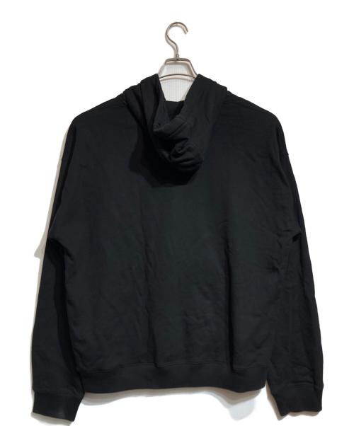 VERSACE（ヴェルサーチェ）VERSACE (ヴェルサーチェ) フロントロゴ刺繍フーディー ブラック サイズ:2XLの古着・服飾アイテム