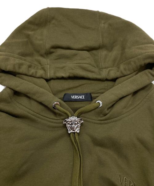 VERSACE（ヴェルサーチェ）VERSACE (ヴェルサーチェ) ラ メドゥーサ フーディ グリーン サイズ:2XLの古着・服飾アイテム