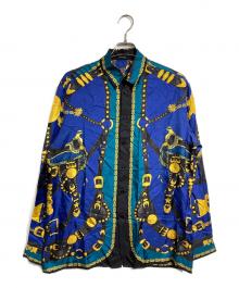 VERSACE（ヴェルサーチェ）の古着「バロッコシルクシャツ/Barocco Silk Shirt」｜ブルー