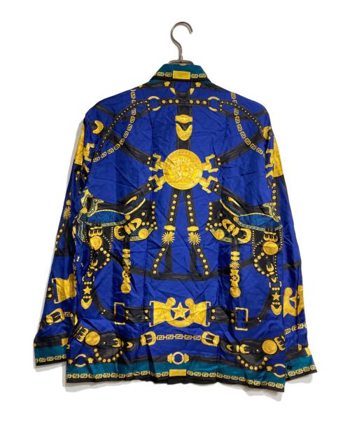 VERSACE（ヴェルサーチェ）VERSACE (ヴェルサーチェ) バロッコシルクシャツ/Barocco Silk Shirt ブルー サイズ:50の古着・服飾アイテム