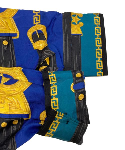 VERSACE（ヴェルサーチェ）VERSACE (ヴェルサーチェ) バロッコシルクシャツ/Barocco Silk Shirt ブルー サイズ:50の古着・服飾アイテム