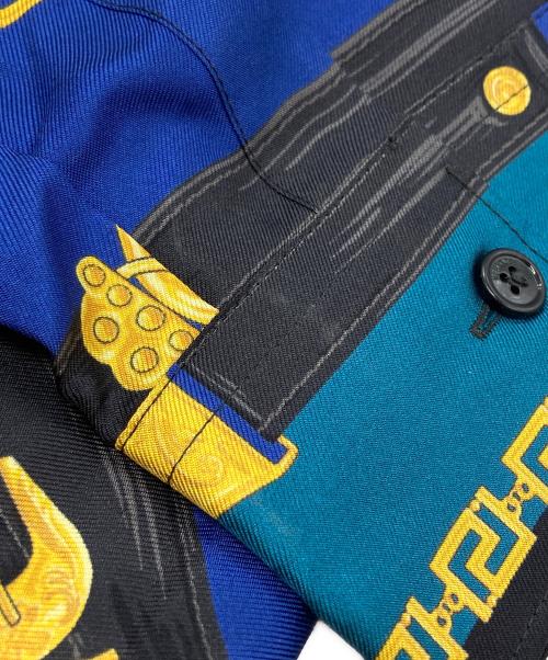 VERSACE（ヴェルサーチェ）VERSACE (ヴェルサーチェ) バロッコシルクシャツ/Barocco Silk Shirt ブルー サイズ:50の古着・服飾アイテム