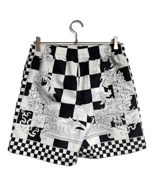 VERSACE（ヴェルサーチェ）VERSACE (ヴェルサーチェ) ビーチウェアボードショーツ/Beachwear board shorts ホワイト×ブラック サイズ:4の古着・服飾アイテム