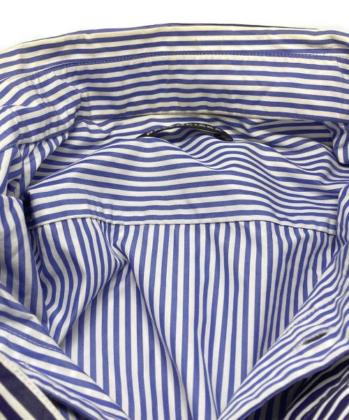 BALENCIAGA（バレンシアガ）BALENCIAGA (バレンシアガ) Double Layer Stripe Shirt/ダブルレイヤードストライプシャツ ブルー サイズ:37の古着・服飾アイテム