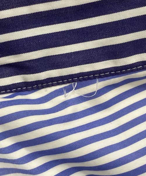 BALENCIAGA（バレンシアガ）BALENCIAGA (バレンシアガ) Double Layer Stripe Shirt/ダブルレイヤードストライプシャツ ブルー サイズ:37の古着・服飾アイテム