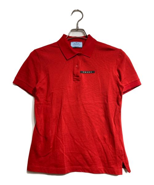 PRADA（プラダ）PRADA (プラダ) ラバーパッチポロシャツ/Rubber patch polo shirt レッド サイズ:Sの古着・服飾アイテム