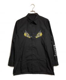 WILDSIDE YOHJI YAMAMOTO×龍が如く（ワイルドサイド ヨウジ ヤマモト×龍ガ如ク）の古着「Cotton Embroidery Shirt (麒麟)」｜ブラック