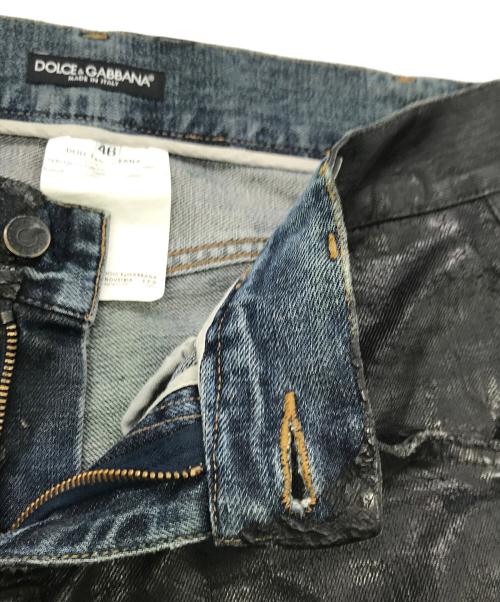 DOLCE & GABBANA（ドルチェ＆ガッバーナ）DOLCE & GABBANA (ドルチェ＆ガッバーナ) コーティングデニムパンツ ブラック サイズ:46の古着・服飾アイテム