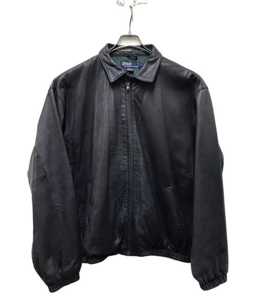 POLO RALPH LAUREN（ポロ・ラルフローレン）POLO RALPH LAUREN (ポロ・ラルフローレン) 90Sレザースイングトップ ネイビー サイズ:Lの古着・服飾アイテム